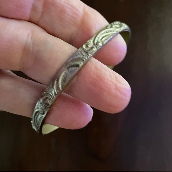 Vintage Marked Sterling 925 Mexico Bangle Bracelet - Picture 1 of 7